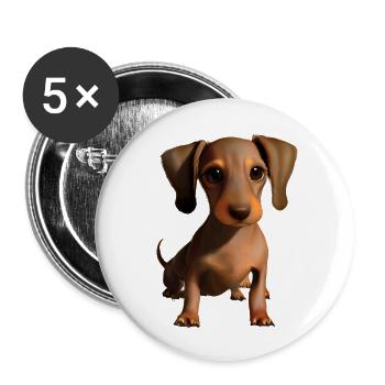 Dog Dog Owner Dachshund Dogs Dachshund Puppy - Buttons large 2.2''/56 mm (5-pack) - white - Front