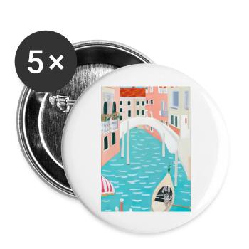 Venedig Italien - Buttons groß 56 mm (5er Pack) - Weiß - Vorne