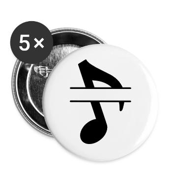 Bannière de texte note de musique - Lot de 5 grands badges (56 mm) - blanc - Devant