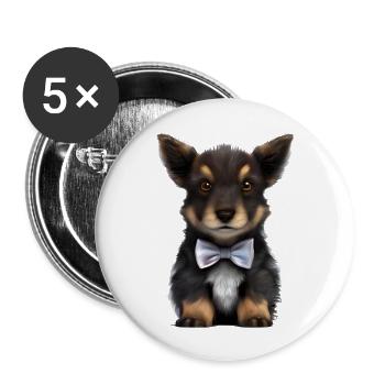 Dog Owner Australian Shepherd Puppy - Buttons large 2.2''/56 mm (5-pack) - white - Front