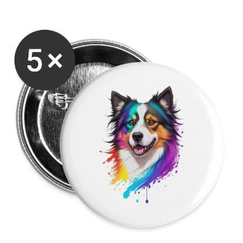 Collie - Buttons large 2.2''/56 mm (5-pack) - white - Front