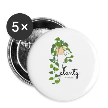 planty of love - Buttons large 2.2''/56 mm (5-pack) - white - Front