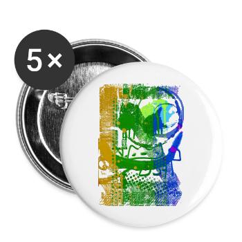 Graffiti style Splash hip hop colors painter color - Buttons large 2.2''/56 mm (5-pack) - white - Front