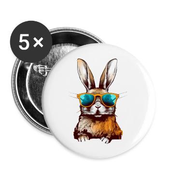Ilko the rabbit - Buttons large 2.2''/56 mm (5-pack) - white - Front