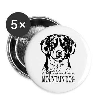 Entlebucher Mountain Dog Portrait Chiens Wilsigns - Lot de 5 grands badges (56 mm) - blanc - Devant