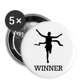 Triathlon Natation Bike Run Marathon - Lot de 5 grands badges (56 mm) - blanc - Devant
