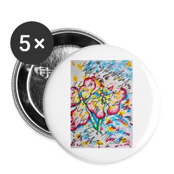 Demoiselle d’honneur - Lot de 5 grands badges (56 mm) - blanc - Devant