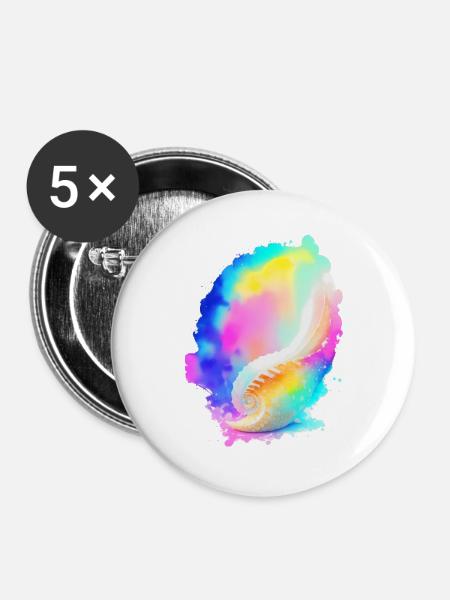 Muschel - Buttons groß 56 mm (5er Pack) - Weiß