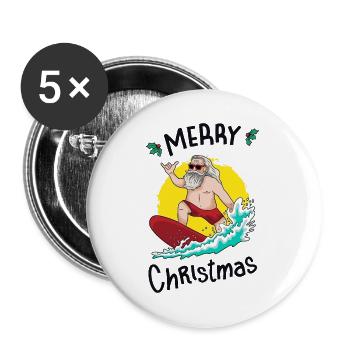 Christmas in July - Buttons large 2.2''/56 mm (5-pack) - white - Front