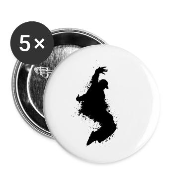 Danse Musique de danse - Lot de 5 grands badges (56 mm) - blanc - Devant