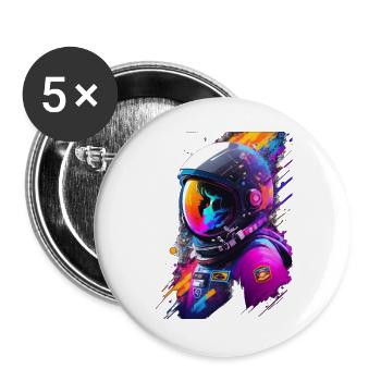 Astronaute - Lot de 5 grands badges (56 mm) - blanc - Devant