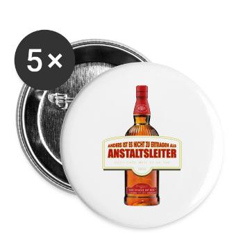 Anstaltsleiter - Buttons groß 56 mm (5er Pack) - Weiß - Vorne
