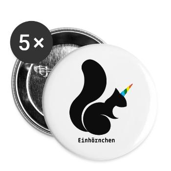 Einhörnchen - Buttons groß 56 mm (5er Pack) - Weiß - Vorne