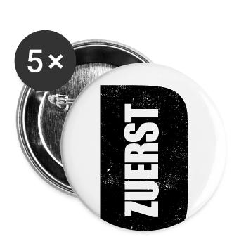D zuerst - Deutschland zuerst - Buttons groß 56 mm (5er Pack) - Weiß - Vorne