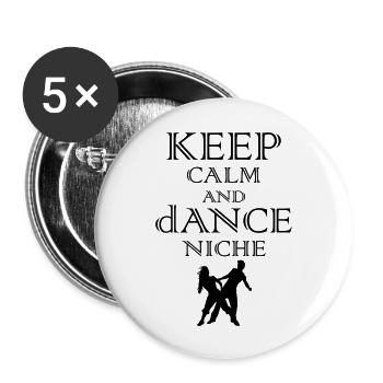 Danse Musique de danse - Lot de 5 grands badges (56 mm) - blanc - Devant