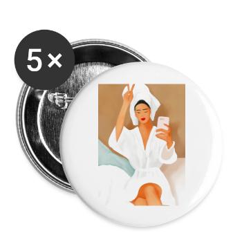 Bad Frauen Frieden - Buttons groß 56 mm (5er Pack) - Weiß - Vorne