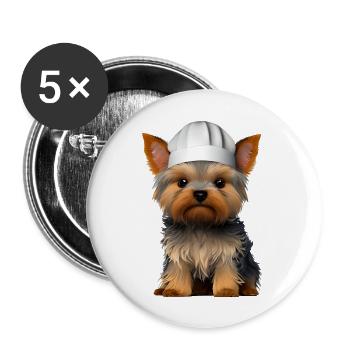 Yorkshire Terrier Cooking Puppy Restaurateur Dog - Buttons large 2.2''/56 mm (5-pack) - white - Front