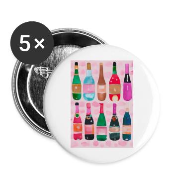 Flaschen-Muster-Malerei - Buttons groß 56 mm (5er Pack) - Weiß - Vorne