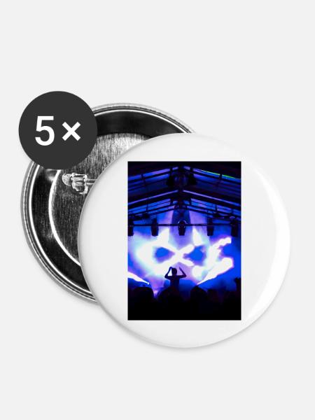 DJ beim Festival - Buttons groß 56 mm (5er Pack) - Weiß