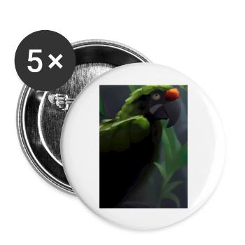 Grüner Dschungelvogel - Buttons groß 56 mm (5er Pack) - Weiß - Vorne