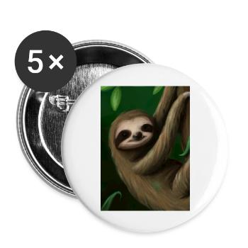 Baby-Faultier - Buttons groß 56 mm (5er Pack) - Weiß - Vorne