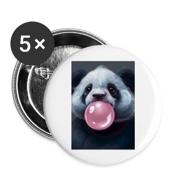 Kaugummi-Panda - Buttons groß 56 mm (5er Pack) - Weiß - Vorne