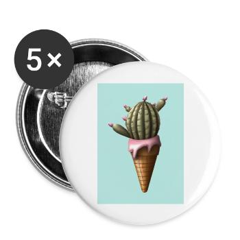Kaktus-Eiscreme - Buttons groß 56 mm (5er Pack) - Weiß - Vorne