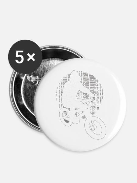 Fahrrad - Buttons groß 56 mm (5er Pack) - Weiß