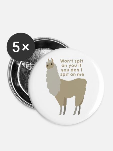 Wildtiere - Buttons groß 56 mm (5er Pack) - Weiß