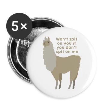 Wildtiere - Buttons groß 56 mm (5er Pack) - Weiß - Vorne