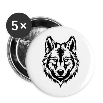 Wolf - Buttons large 2.2''/56 mm (5-pack) - white - Front