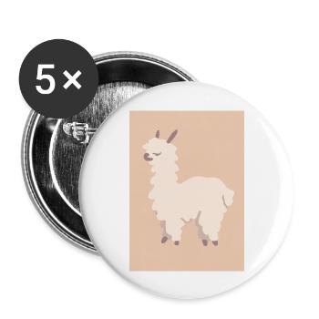 Pastell-Alpaka - Buttons groß 56 mm (5er Pack) - Weiß - Vorne