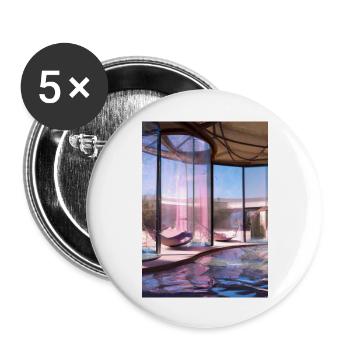 Pool-Lounge - Buttons groß 56 mm (5er Pack) - Weiß - Vorne