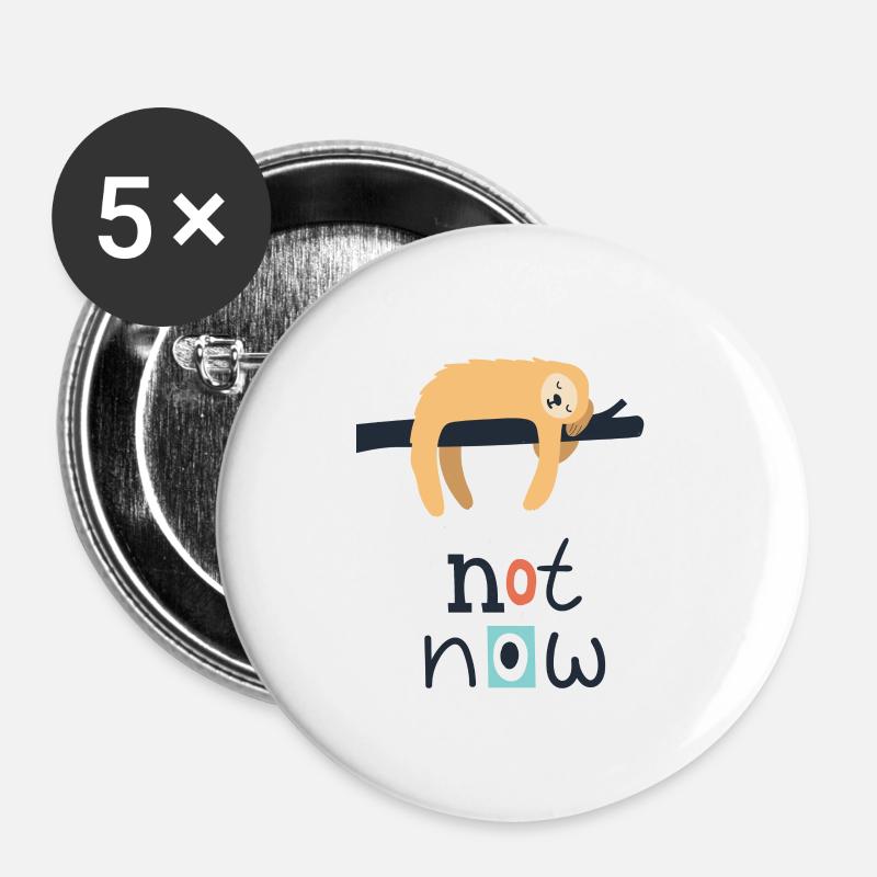Not Now - Buttons large 2.2''/56 mm (5-pack) - white