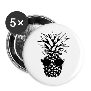 Ananas - Buttons groß 56 mm (5er Pack) - Weiß - Vorne