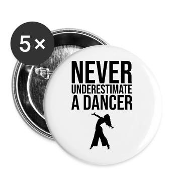 Dancing Dance Music - Buttons groß 56 mm (5er Pack) - Weiß - Vorne