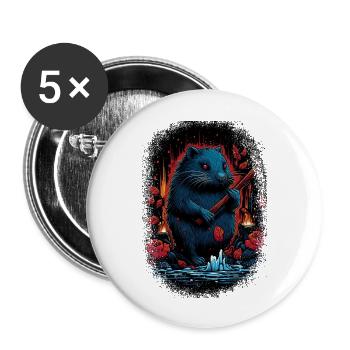 Quote Animal Welfare Fun Beavers Cool Animal - Buttons large 2.2''/56 mm (5-pack) - white - Front