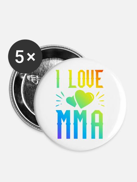 Ich liebe Mma - Buttons groß 56 mm (5er Pack) - Weiß