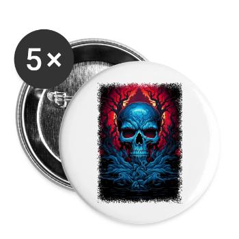 Present Idea Bones Dinosaur Skeleton Tshirts Death - Buttons large 2.2''/56 mm (5-pack) - white - Front