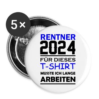 rentner 2024 - Buttons groß 56 mm (5er Pack) - Weiß - Vorne