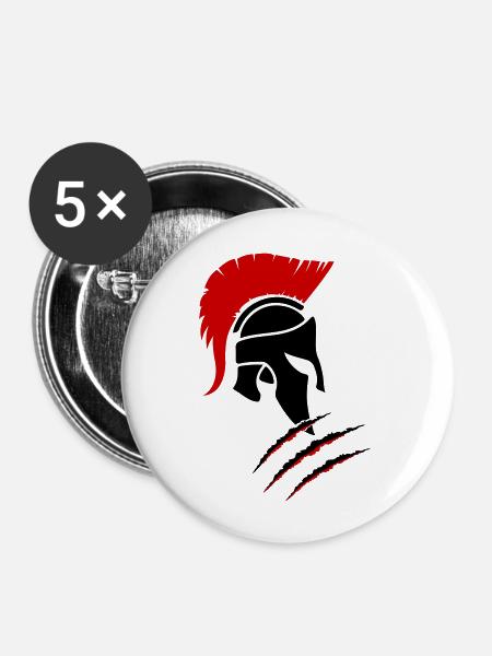 sparta warrior - Buttons groß 56 mm (5er Pack) - Weiß