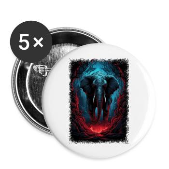 plage eau adorable nature soleil cool éléphant - Lot de 5 grands badges (56 mm) - blanc - Devant