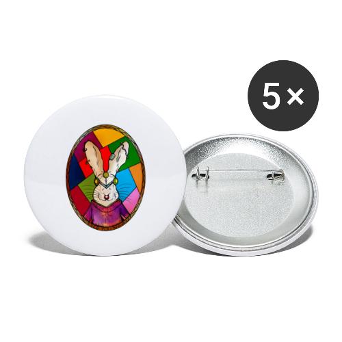 White Rabbit - Lot de 5 grands badges (56 mm)