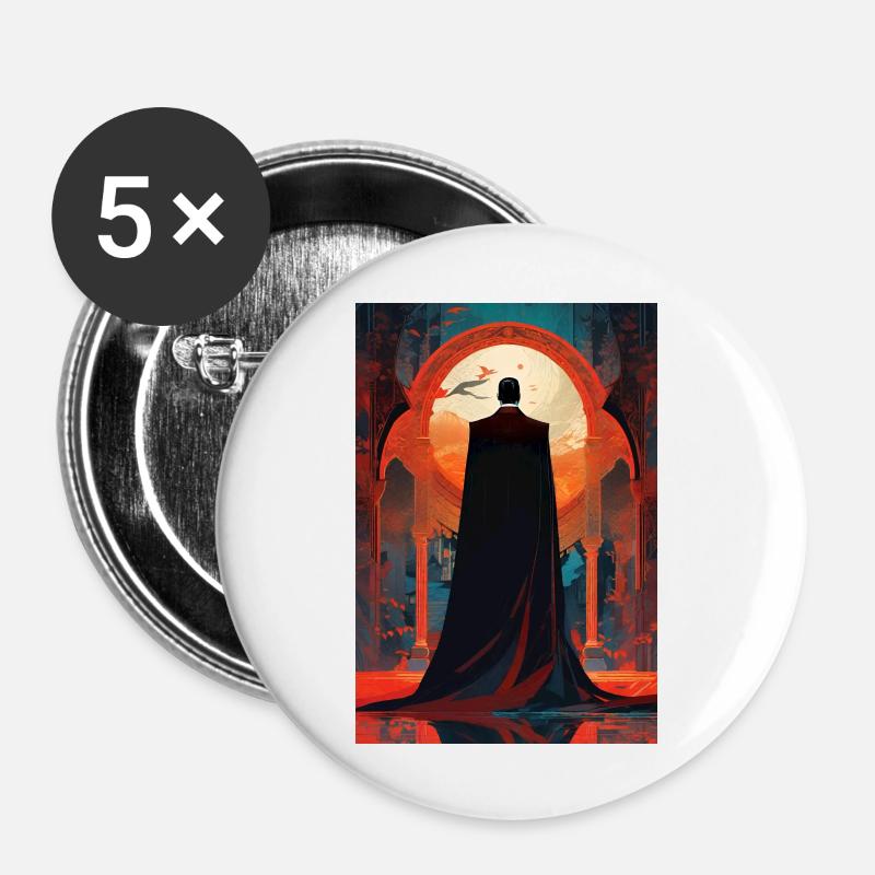 Dracula - Buttons large 2.2''/56 mm (5-pack) - white