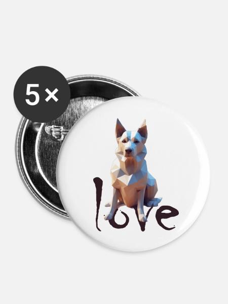 Hohe Detailgenauigkeit: Schäferhund atemberaubend - Buttons groß 56 mm (5er Pack) - Weiß