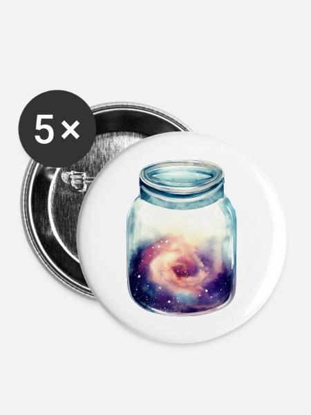 Platz in einem Glas - Buttons groß 56 mm (5er Pack) - Weiß