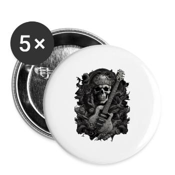 Skeleton guitarist - Buttons large 2.2''/56 mm (5-pack) - white - Front