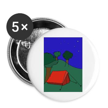 Zelt unterm Sternenhimmel - Buttons groß 56 mm (5er Pack) - Weiß - Vorne