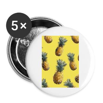 Ananas-Muster - Buttons groß 56 mm (5er Pack) - Weiß - Vorne
