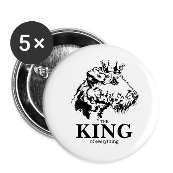 Airedale Terrier King of everything Hund Wilsigns - Buttons groß 56 mm (5er Pack) - Weiß - Vorne